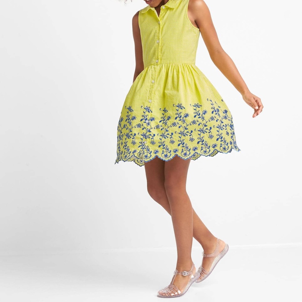 GAP GINGHAM  EYELET DRESS